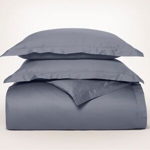 Boll & Branch King Signature Hemmed Duvet Cover + Two King Shams (deep blue)